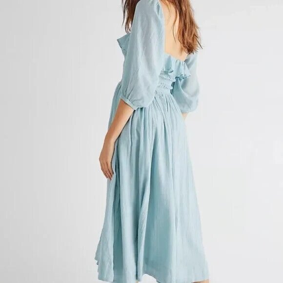 Free People Oasis Light Blue Midi Dress - Picture 8 of 8